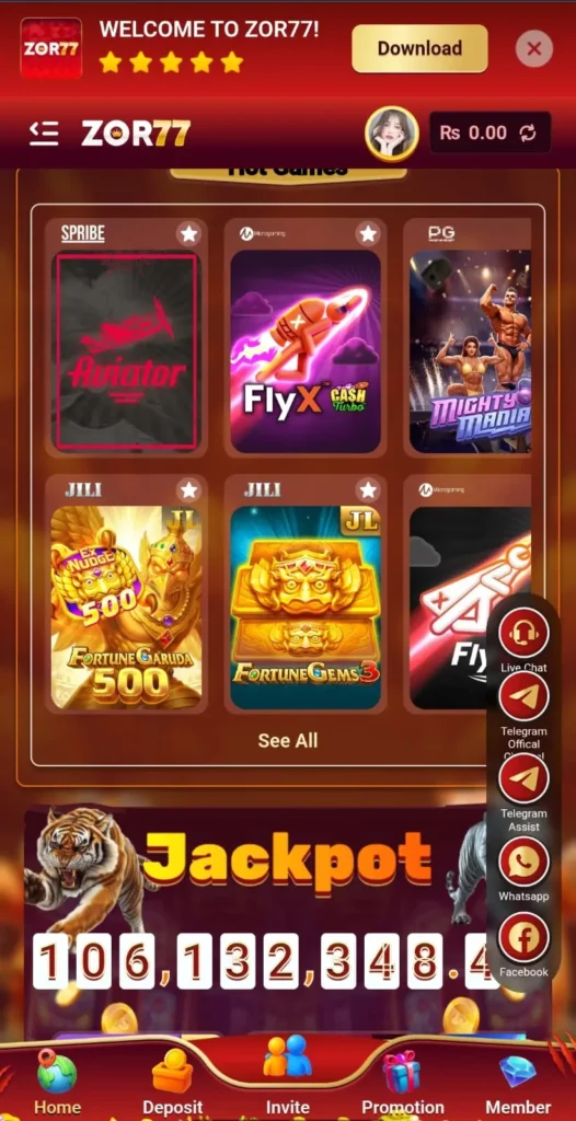 Zoor777 game interface