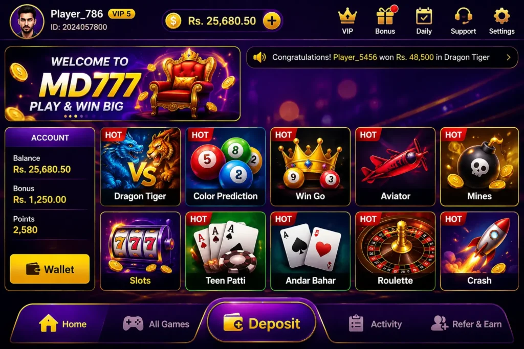 MD777 game Interface